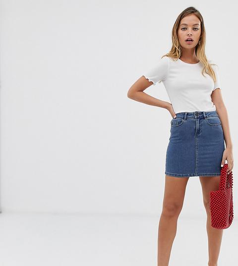 petite denim mini skirt