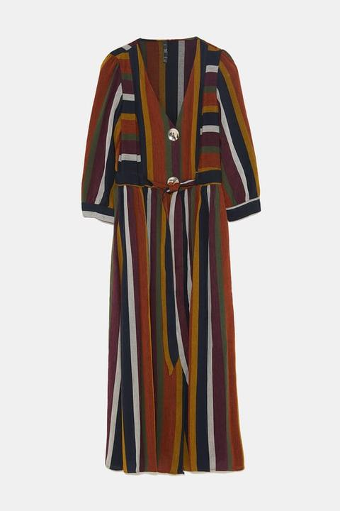 Vestido Rayas Botones