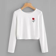 Camiseta De Manga Larga Con Bordado