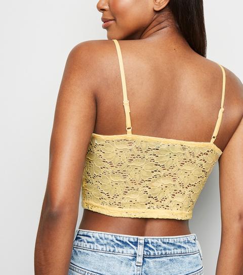 yellow lace bralette top