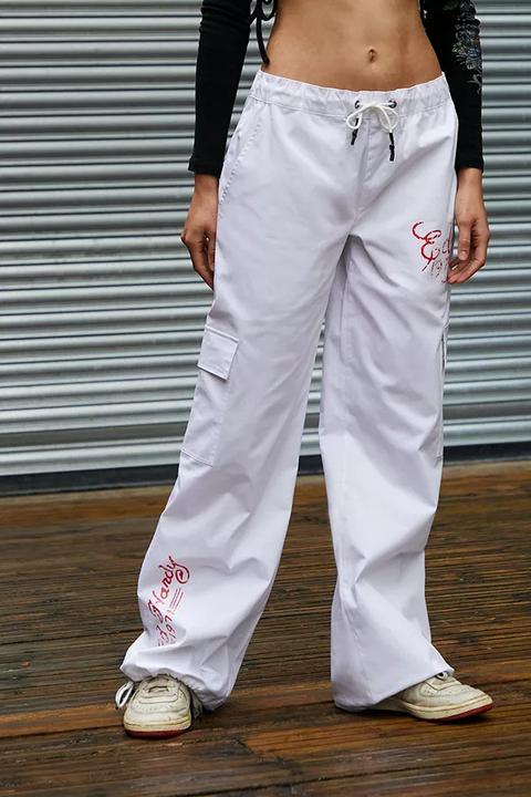 Ed Hardy Uo Exclusive White Cargo Pants - White Xs At Urban Outfitters