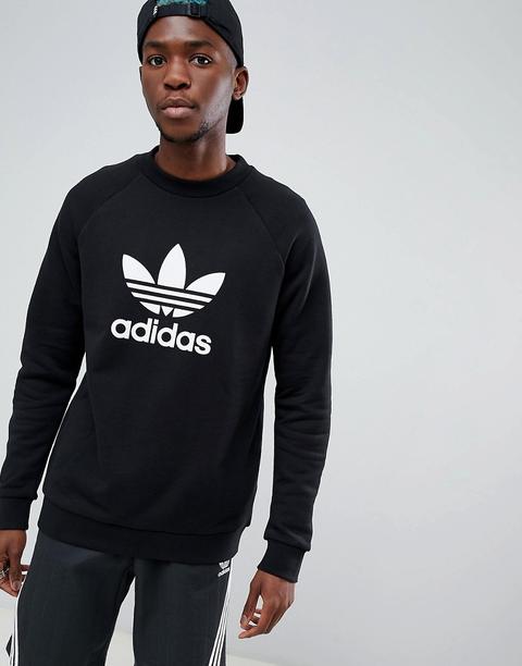 Adidas Originals - Sweat-shirt Motif Trèfle - Noir Cw1235