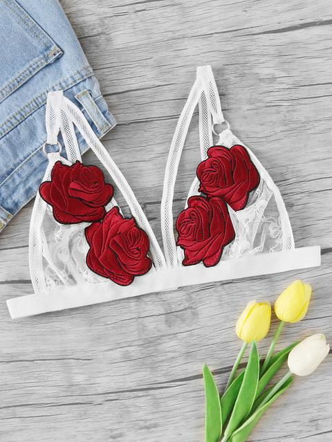 Rose Applique Triangle Bralette