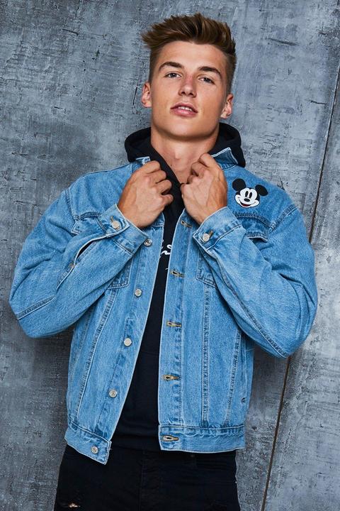 Disney Blue Denim Jacket With Mickey Back Print