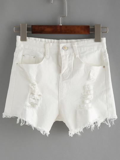 Shorts In Denim Bianco