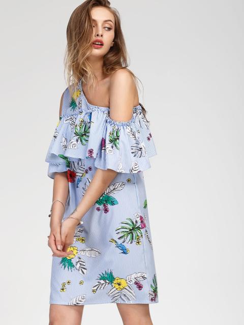 Vestito Con Stampa Tropicale