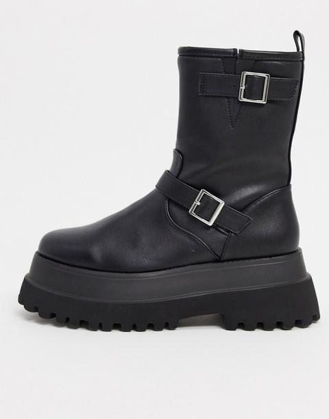 Asos Design Actually Chunky Pull On Boots In Black