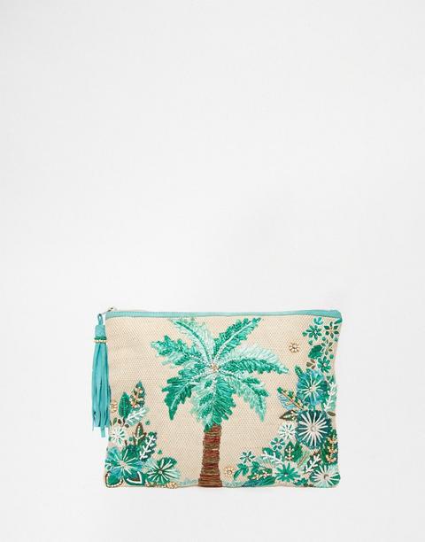 Clutch Con Bordado De Palmera De Star Mela