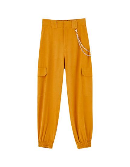 Pantalón Chino Cargo Bajos Elásticos