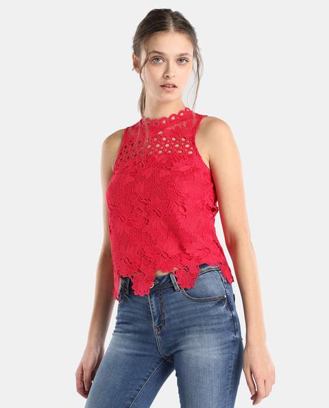 Blusa De Mujer De Guipur Sin Mangas