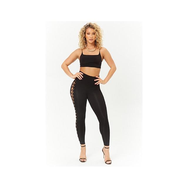 Forever 21 Grommet Lace-up Leggings 