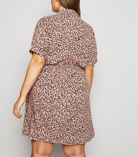 new look pink animal print dress
