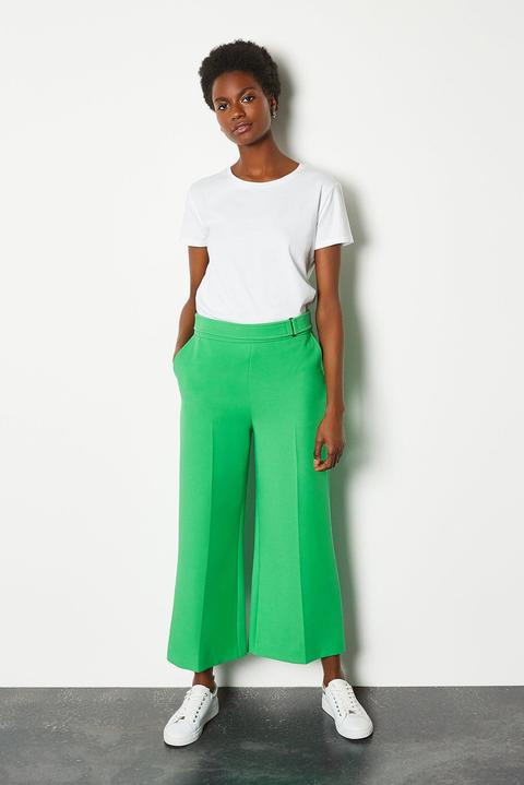 Karen Millen Square D Ring Crop Trouser -, Green