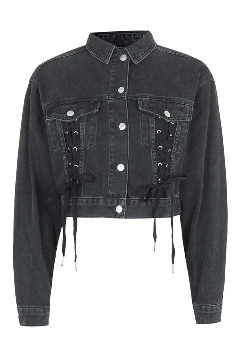 Moto Lace Up Crop Jacket