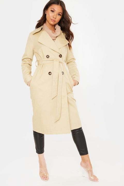 Camel Coats - Stone Belted Trench Coat