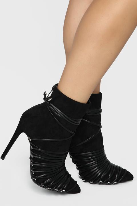 Wrapped Around Me Booties - Black