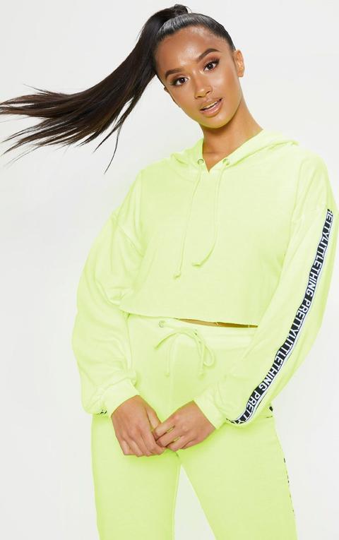 neon cropped hoodie