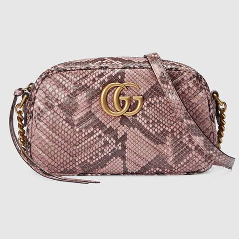 Borsa A Spalla Gg Marmont Matelassé In Pitone