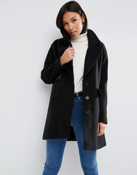 Asos - Cappotto Svasato Con Maniche A Pipistrello - Nero