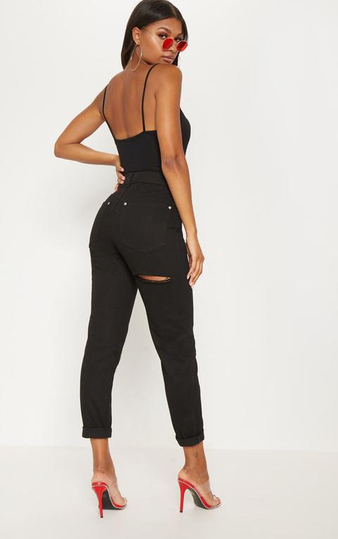 Bum Rip Black Mom Jean, Black