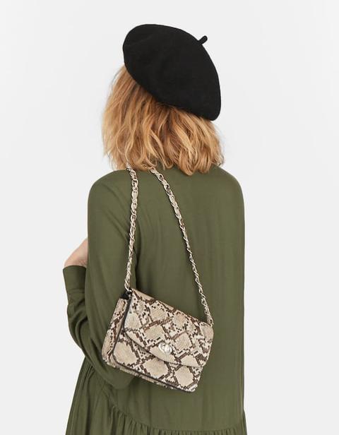 Borsa A Tracolla Snake Beige