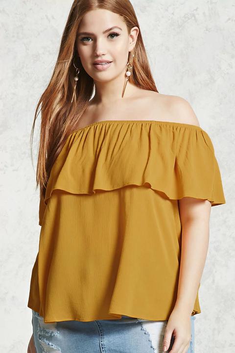 Plus Size Off-the-shoulder Top