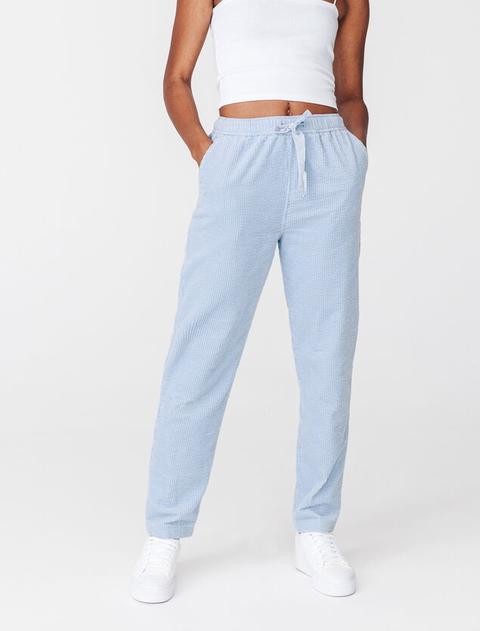 Pantalon Jogging Velours Côtelé - Bleu Ciel