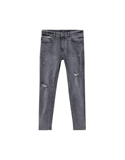 Jeans Skinny Fit Gris