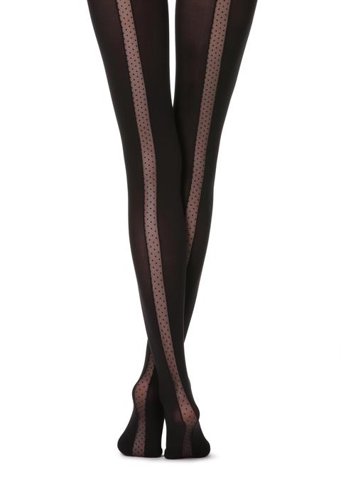 Collant Velato Con Inserto A Pois