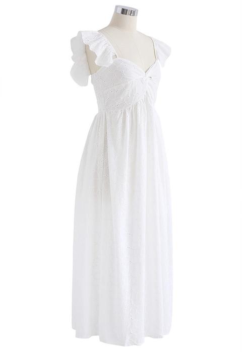 white eyelet maxi dress