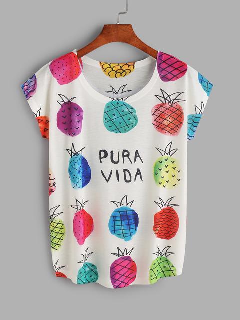 Camiseta Con Estampado De Piña