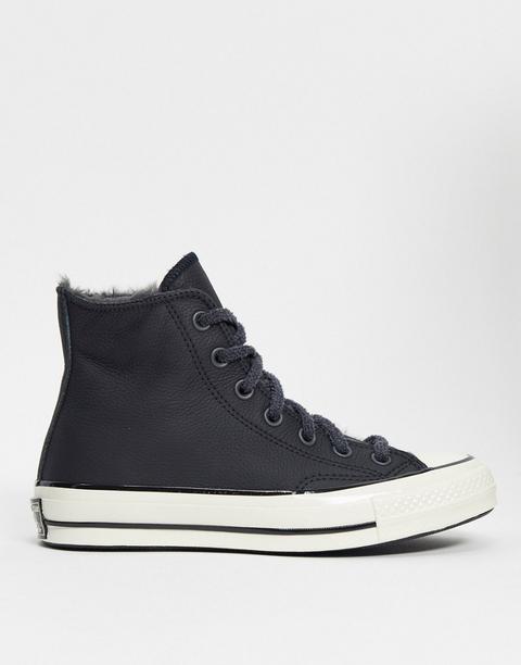 Zapatillas De Deporte Negras Forradas De Piel Sintética Cosy Club De Converse-negro