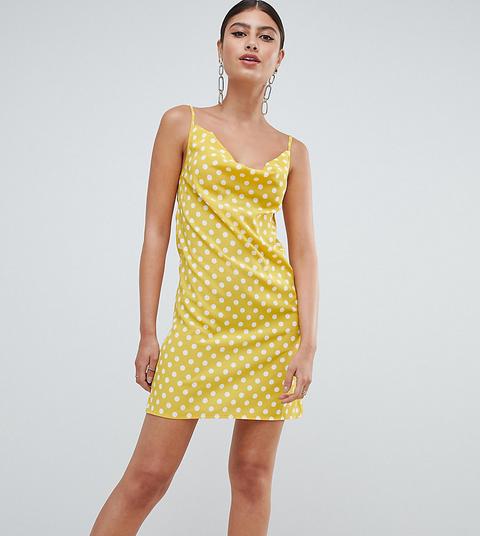 Missguided Polka Dot Cowl Neck Cami Dress