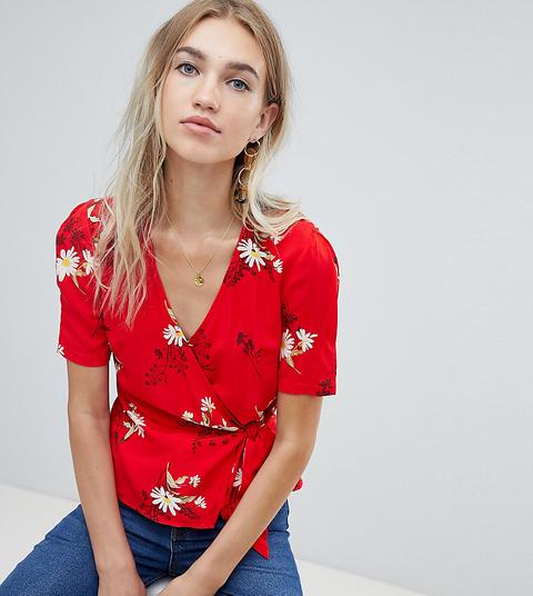 Top Cruzado Con Estampado Floral De Warehouse