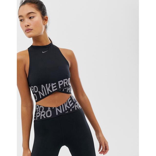 Nike Training Schwarzes Crop Top Mit Uberkreuzten Tragern From Asos On 21 Buttons