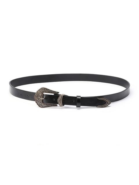 Floral Design Contrast Buckle Belt