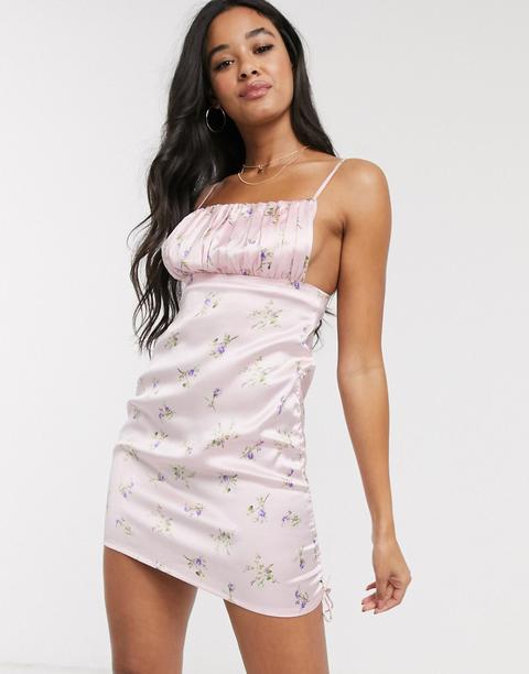 Asos Design Ditsy Floral Slip Dress-pink