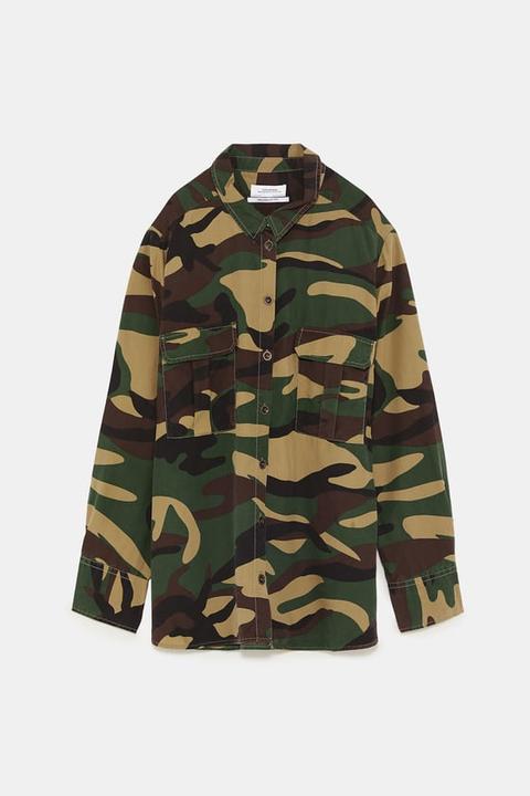 camouflage jumper zara