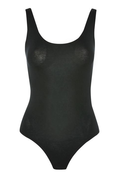 Womens Stretch Cotton Bodysuit - Black, Black