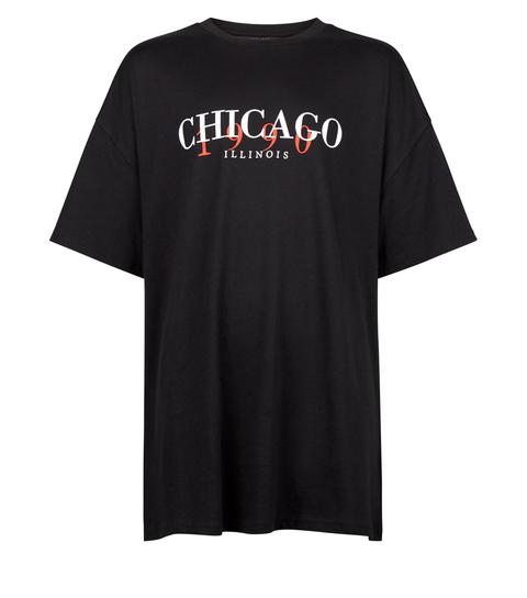 Girls Black Chicago Slogan T-shirt New Look