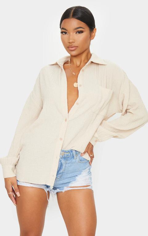 Stone Pocket Front Oversized Shirt