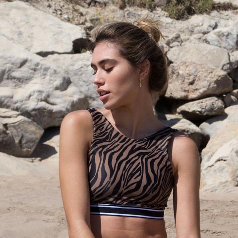 Eris Sports Bra Top In Zebra Print