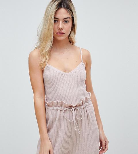 M Lounge Knitted Cami Top In Soft Rib Co-ord-pink