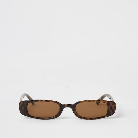 Brown Tortoiseshell Slim Sunglasses