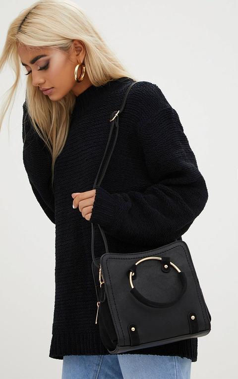 Black Hoop Handle Shoulder Bag