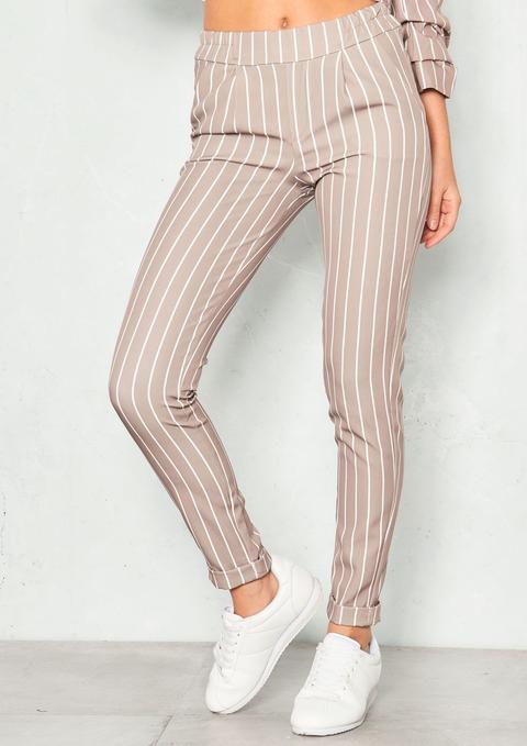 Anika Mocha Pinstripe Cigarette Trousers