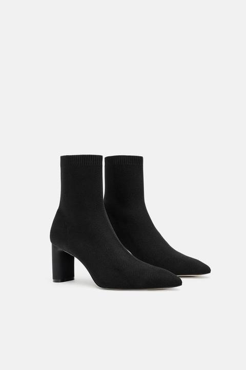 fabric heeled ankle boots zara