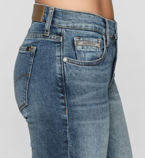 Mid Rise Straight Cropped Jeans