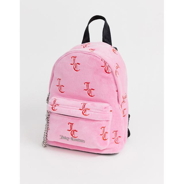 pink velvet backpack