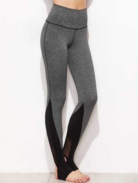 Leggins Con Paneles De Diseño Fuseau - Gris